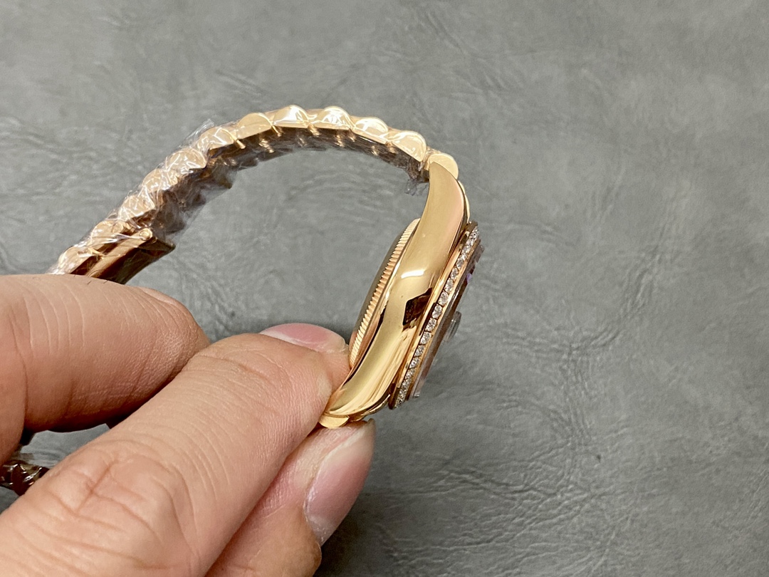 Rolex Datejust 28mm Everose Gold m279135rbr 0020 Aubergine Diamond President Women's Watch