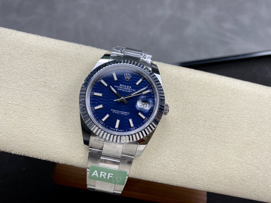 Rolex Datejust 126334 Fluted Bezel Blue Fluted-motif Dial 41MM Mens Replica Watch