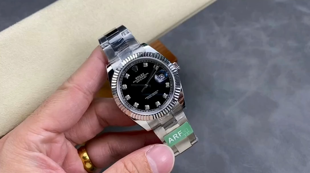 Rolex Datejust 41 Fluted Bezel Black Diamond Dial m126334 0011 Mens Replica Watch