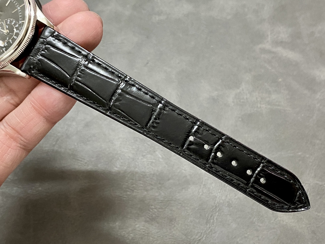 Rolex Cellini Dual Time 50529 Black Dial White Gold 39mm Mens Replica Watch