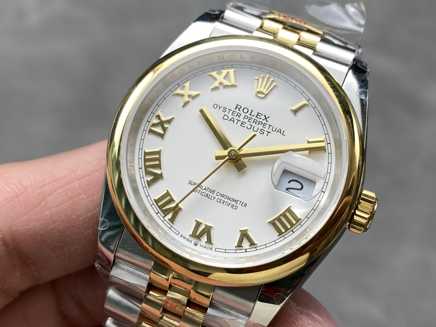 Rolex Datejust 36 Two Tone White Dial Roman Numerals 126203 0029