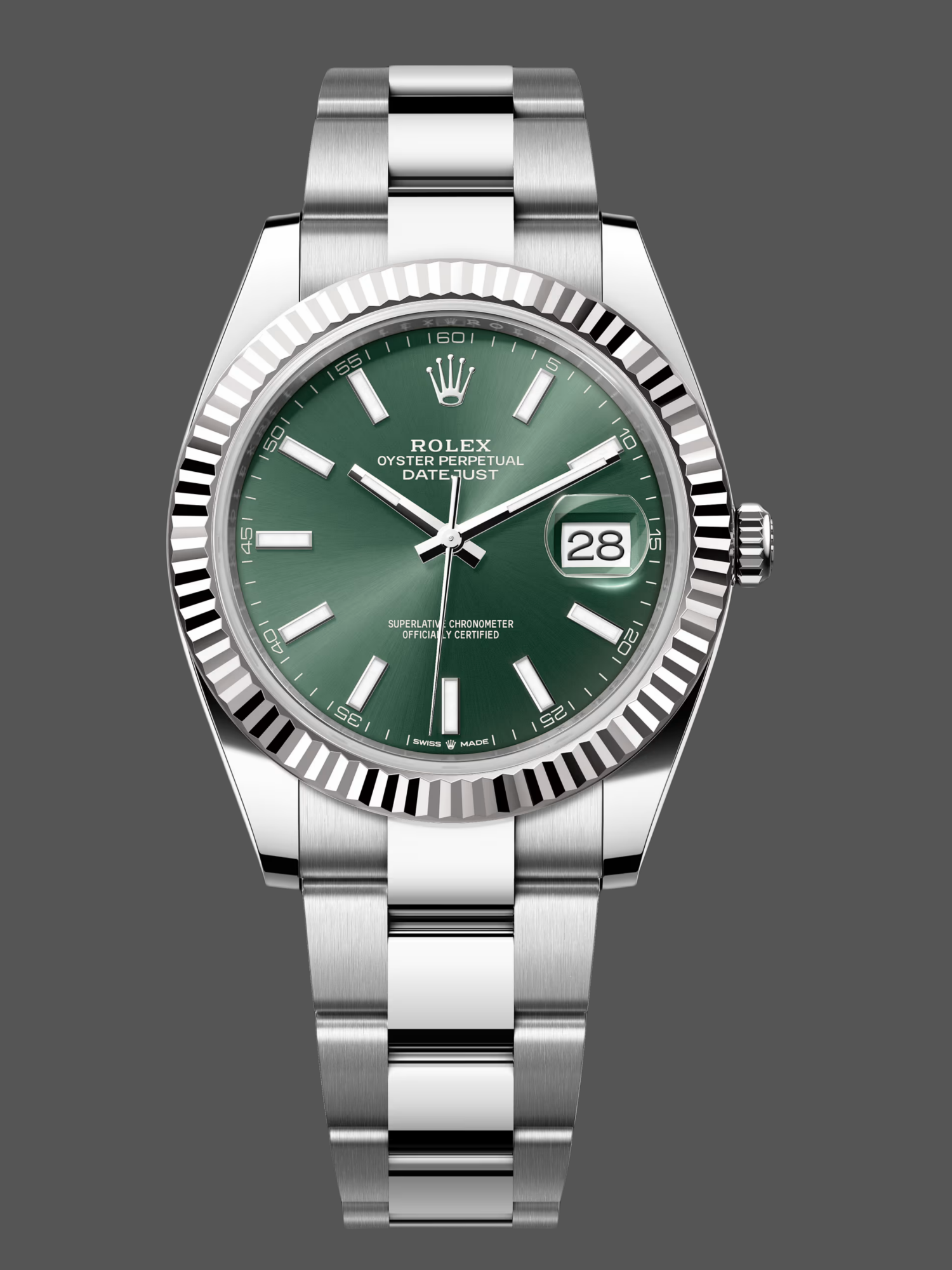 Rolex Datejust 41mm Fluted Bezel Green Dial m126334 0027 Mens Replica Watch