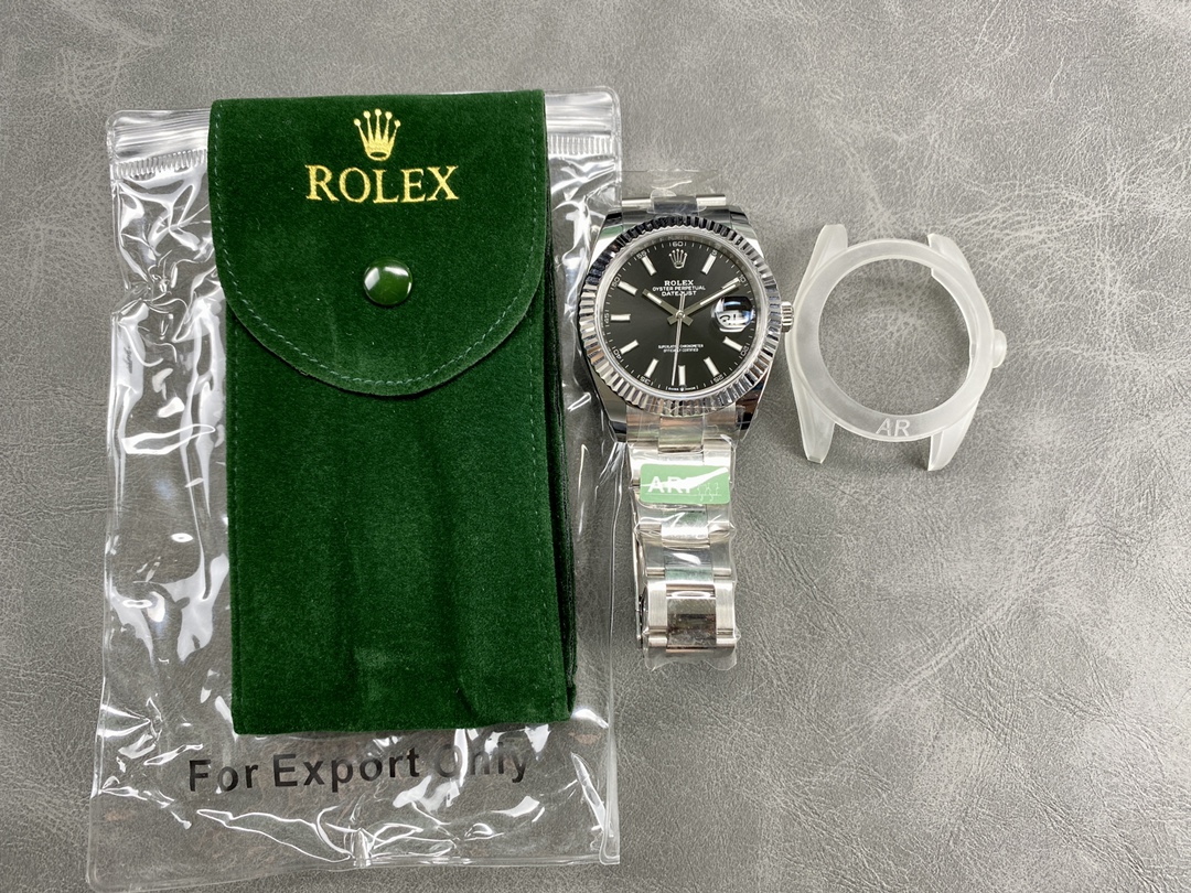 Rolex Datejust m126334 0017 Fluted Bezel Black Dial 41MM Mens Replica Watch