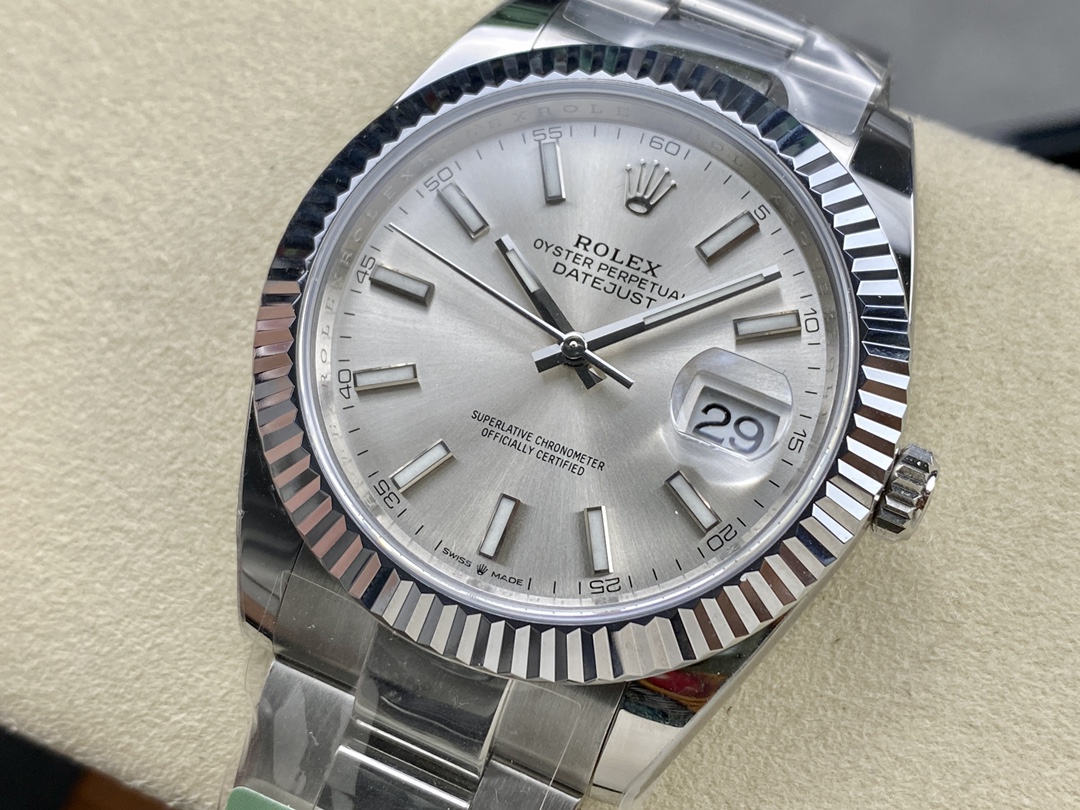 Rolex Datejust 126334 0003 Fluted Bezel Silver Dial 41MM Mens Replica Watch