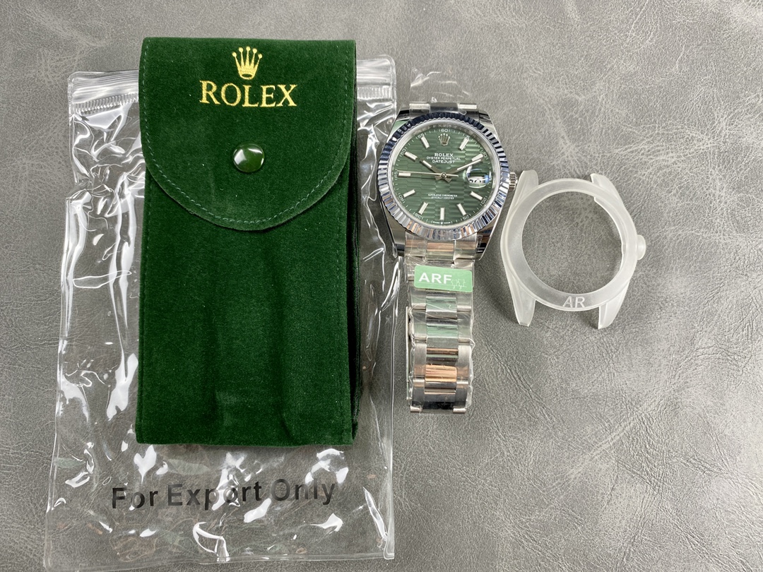 Rolex Datejust 126334 0029 Fluted Bezel Green Motif Dial 41MM Mens Replica Watch