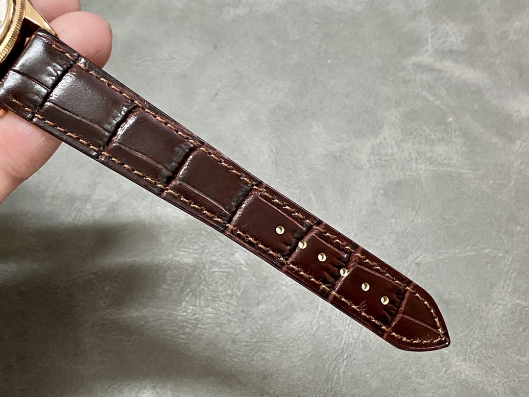 Rolex Cellini Dual Time 50525 Silver Dial Black Leather Strap 39mm Mens Replica Watch