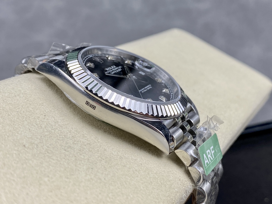 Rolex Datejust 41mm Black Diamond Dial White Rolesor Case m126334 0012 Men's Watch