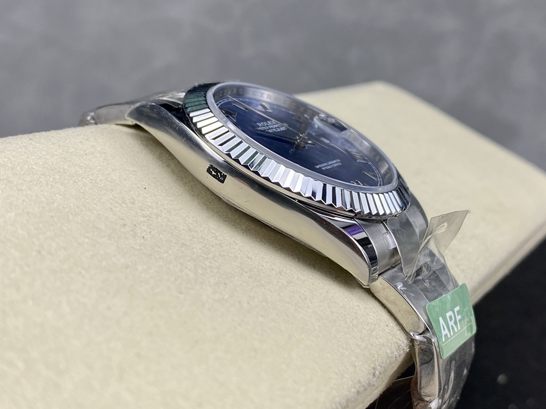 Rolex Datejust 126334 0025 Fluted Bezel Blue Roman Numeral Dial 41MM Mens Replica Watch