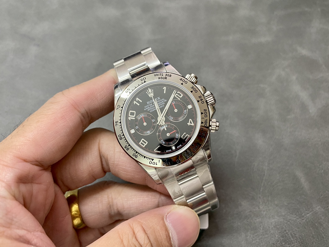 Rolex Cosmograph Daytona 116509 Black Arabic Dial White Gold 40MM Mens Replica Watch