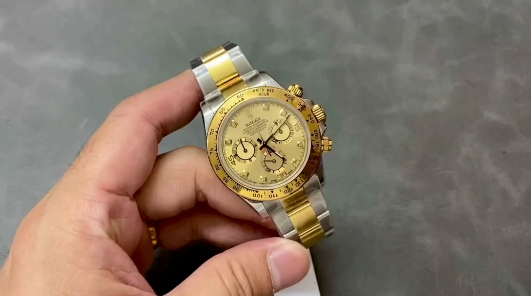 Rolex Cosmograph Daytona 116503 Yellow Gold Champagne Diamond Dial 40MM Mens Replica Watch