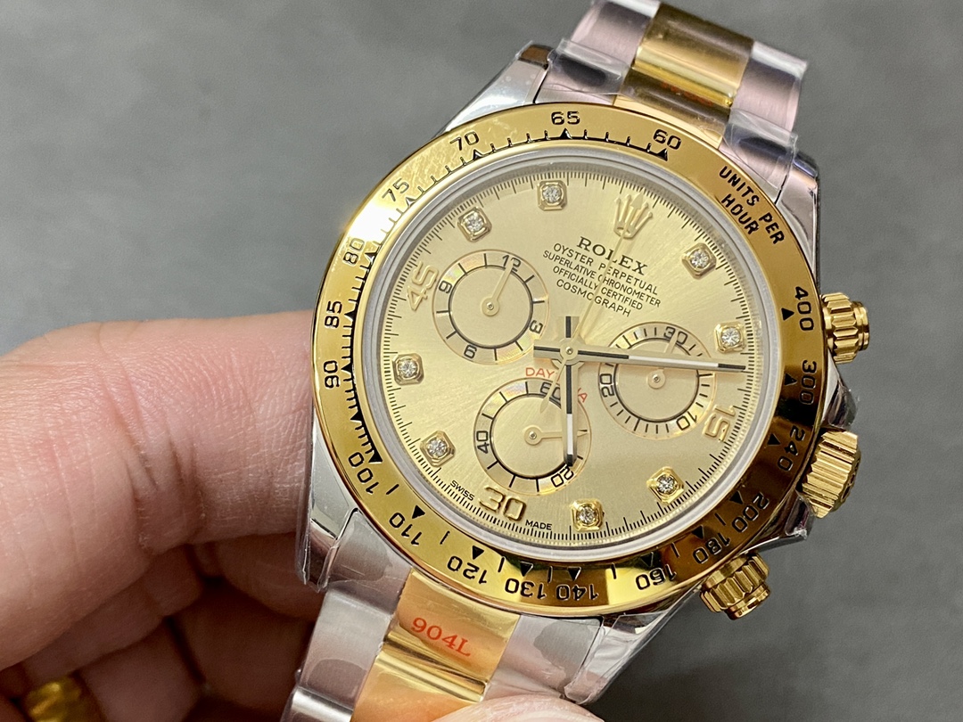 Rolex Cosmograph Daytona 116503 Yellow Gold Champagne Diamond Dial 40MM Mens Replica Watch