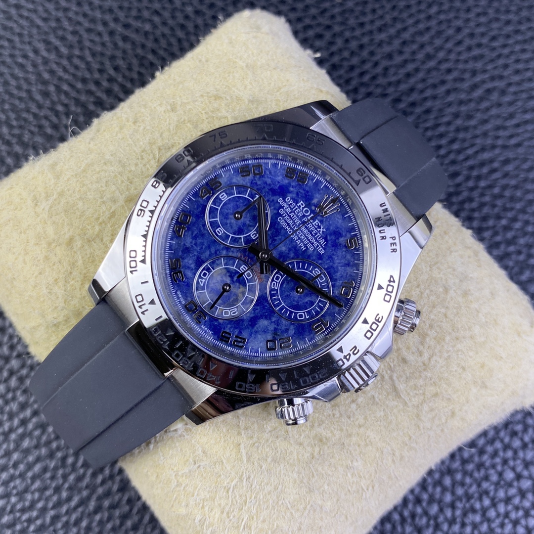 Rolex Daytona 116519 Sodalite Arabic Dial Blue Alligator Leather 40mm Mens Replica Watch