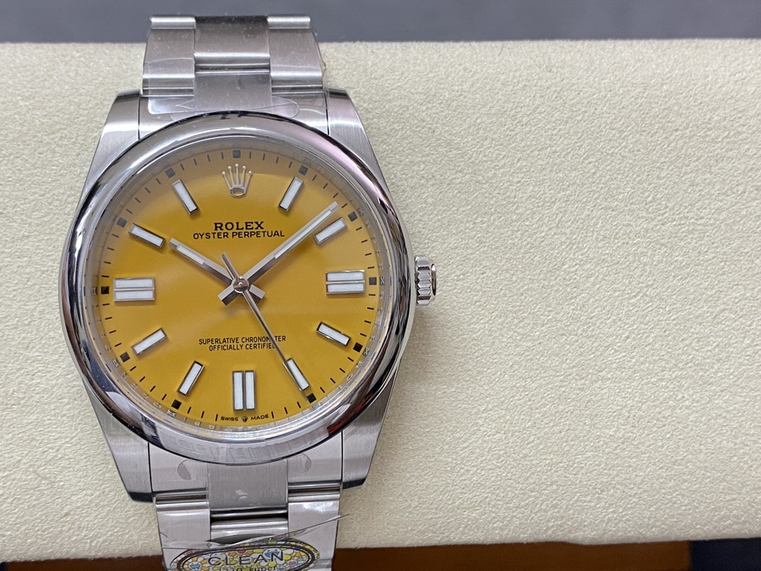 Rolex Oyster Perpetual Yellow Dial Oystersteel 124300 0004