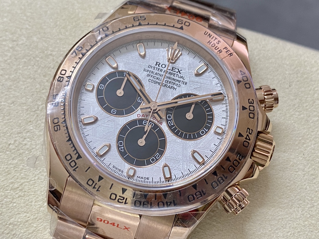 Rolex Daytona m116505 Everose Gold Meteorite Grey Dial 40MM Mens Replica Watch