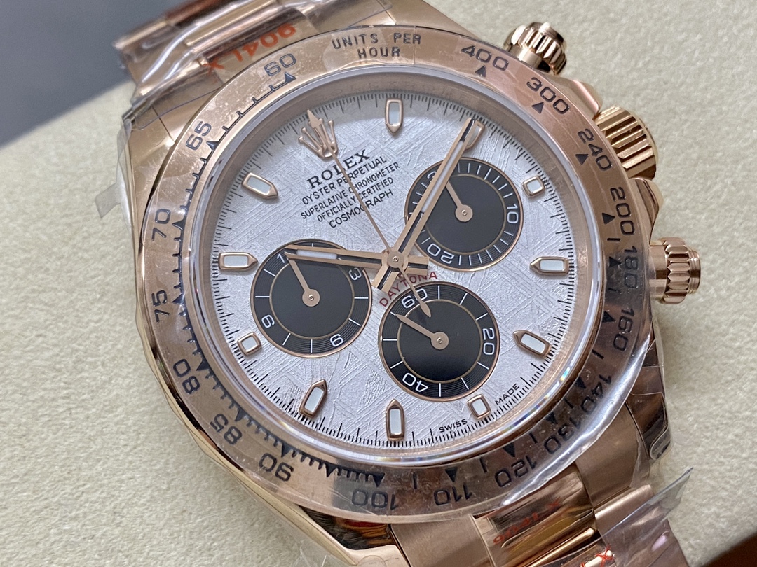 Rolex Daytona m116505 Everose Gold Meteorite Grey Dial 40MM Mens Replica Watch