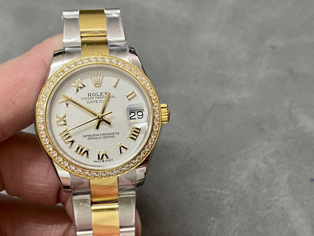 Rolex Datejust 36mm Stainless Steel and Yellow Gold m126283rbr 0016 White Roman Oyster