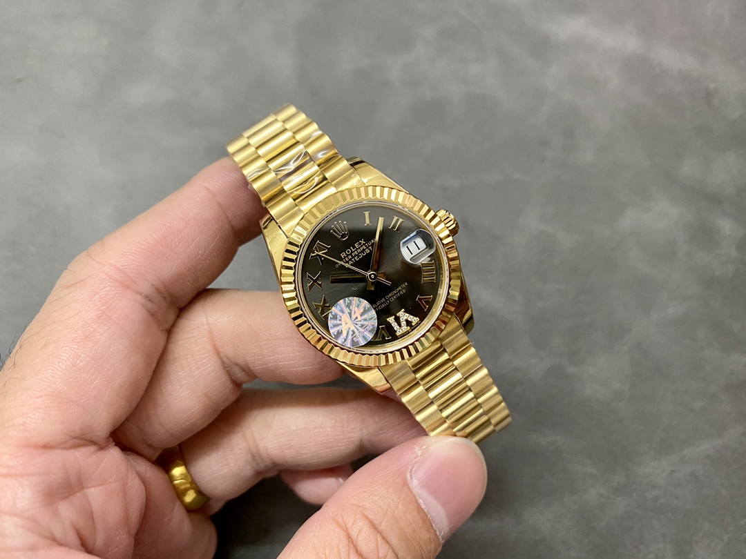 Rolex Datejust 31mm Yellow Gold M278278 0032 Dark Grey Roman VI President