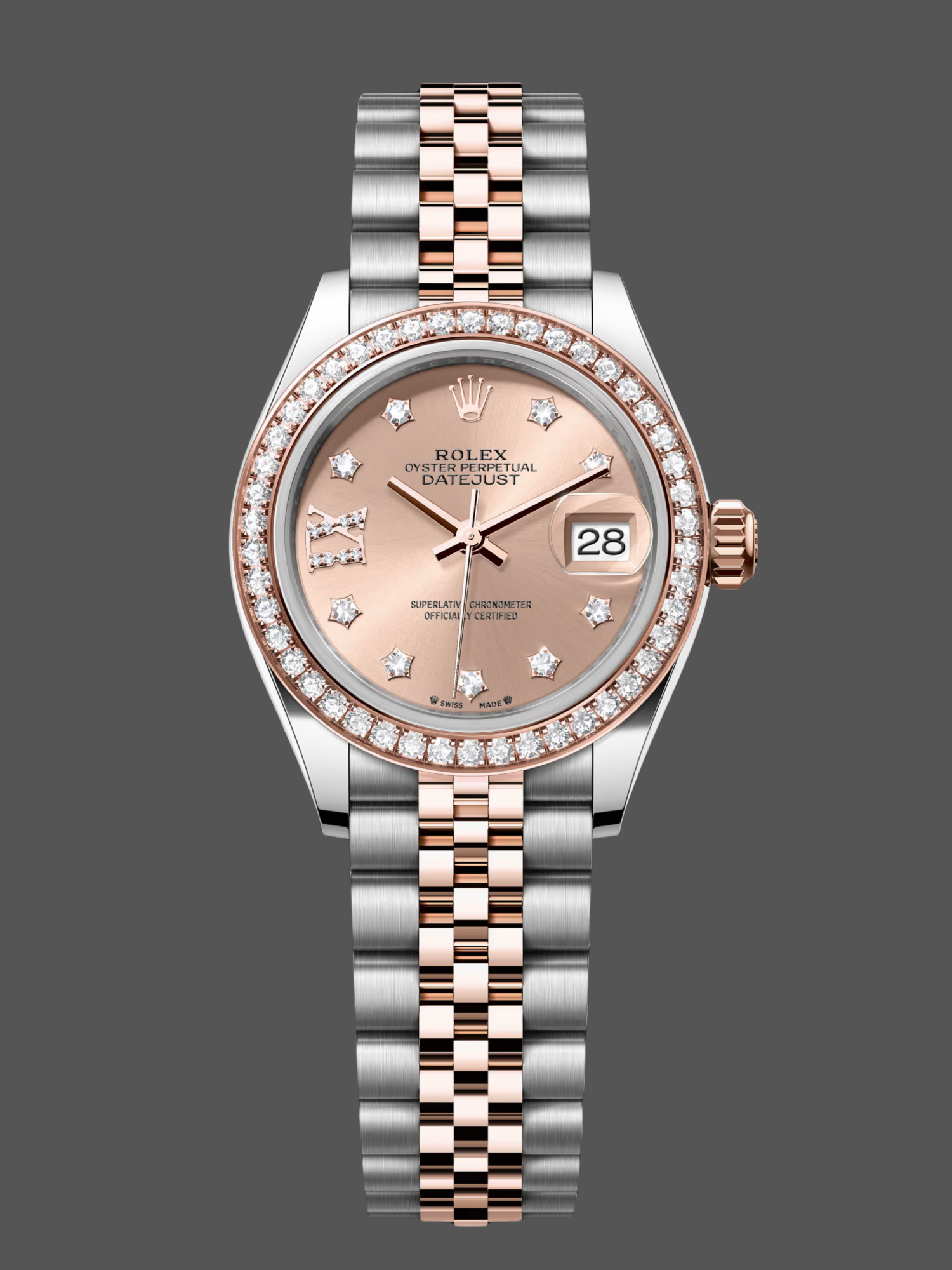 Rolex Datejust 28 Oystersteel and Everose Gold m279381rbr 0027 Women's Watch