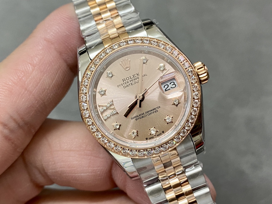 Rolex Datejust 28 Oystersteel and Everose Gold m279381rbr 0027 Women's Watch