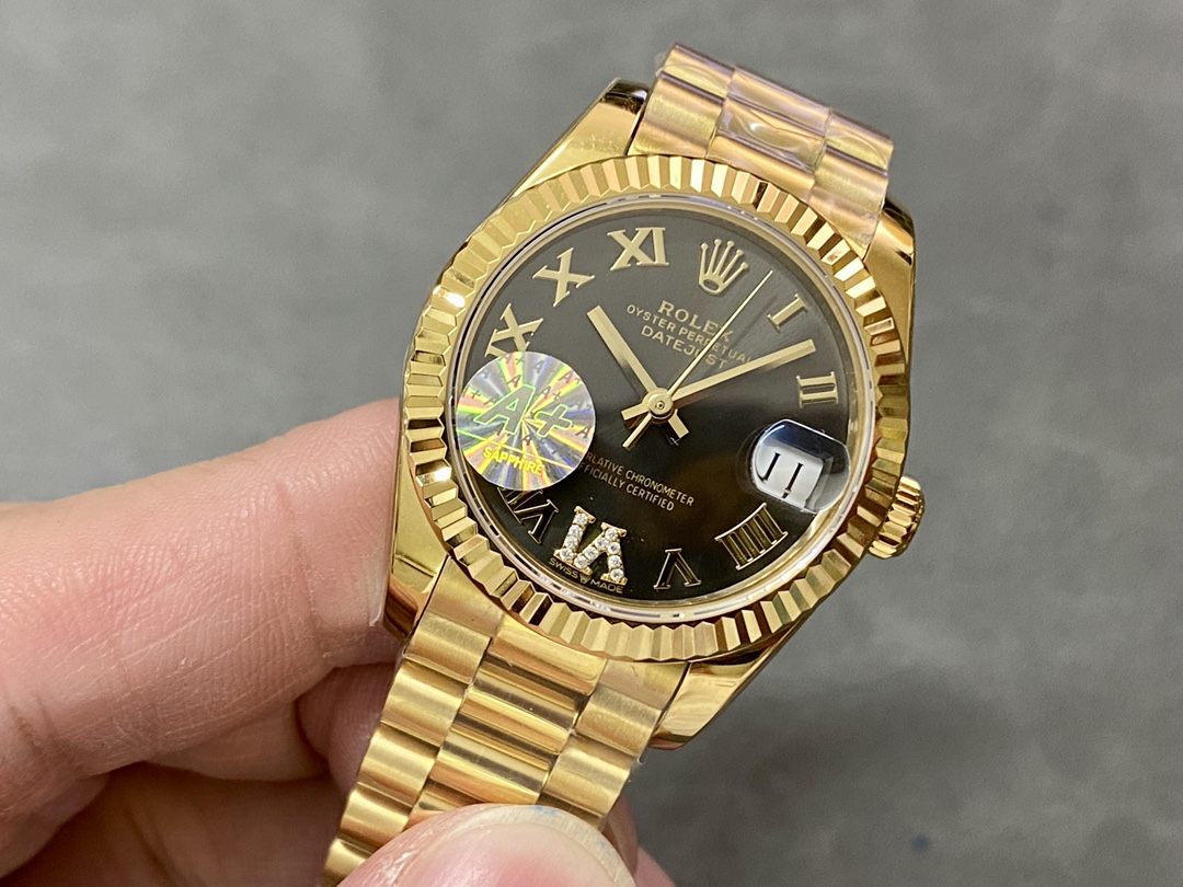 Rolex Datejust 31mm Yellow Gold M278278 0032 Dark Grey Roman VI President