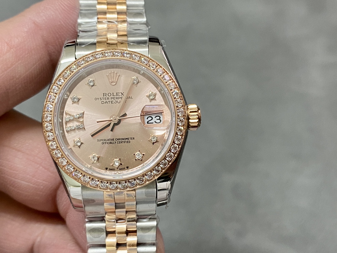Rolex Datejust 28 Oystersteel and Everose Gold m279381rbr 0027 Women's Watch