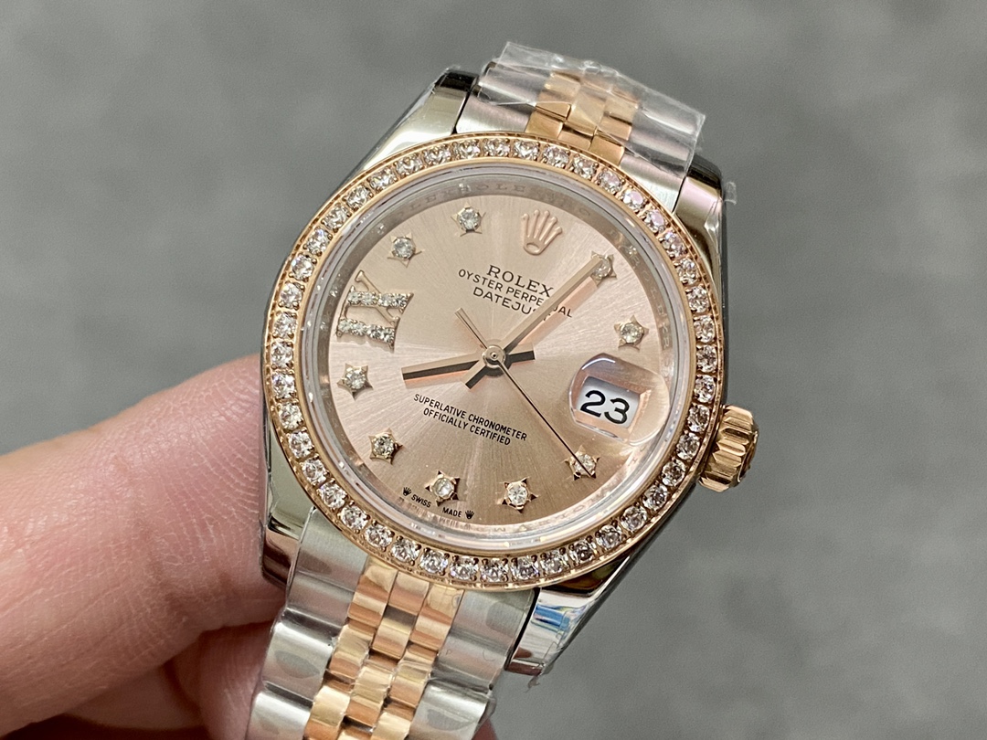 Rolex Datejust 28 Oystersteel and Everose Gold m279381rbr 0027 Women's Watch