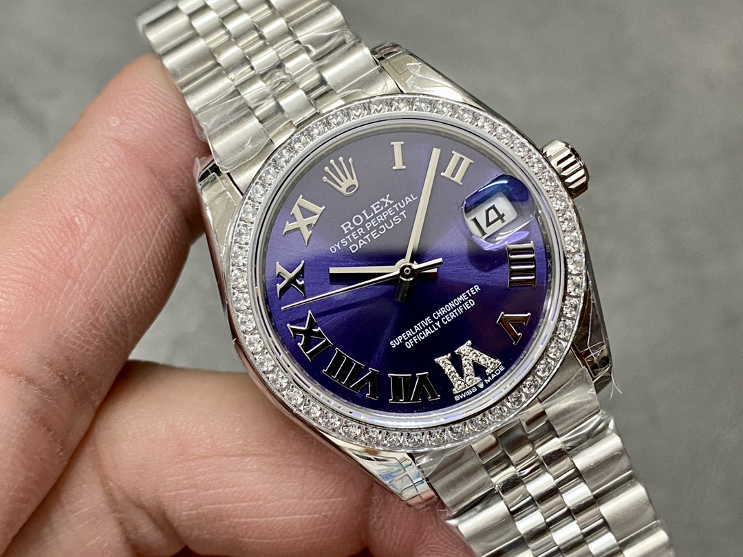Rolex Datejust 31mm Stainless Steel 278384RBR 0030 Aubergine VI Jubilee Women's Watch