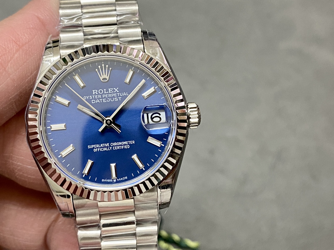 Rolex Datejust 31 Fluted Bezel Blue Dial m278274 Women's Watch