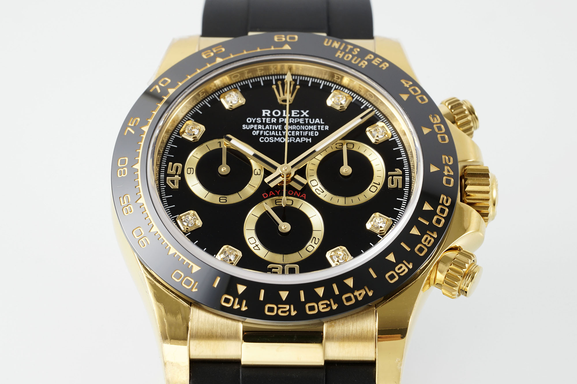 Rolex Daytona 116518LN Yellow Gold Black Diamond Dial 40mm Mens Replica Watch