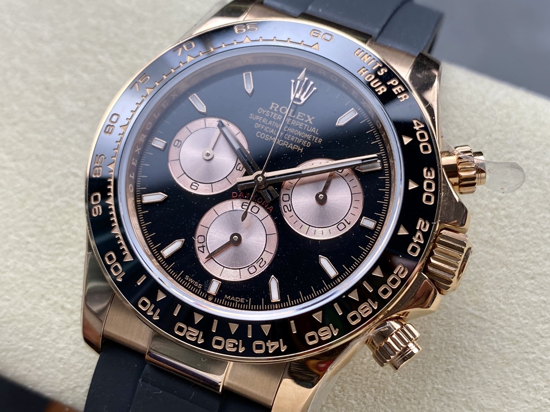 Rolex Cosmograph Daytona 116515LN Rose Gold Black Dial 40mm Mens Replica Watch