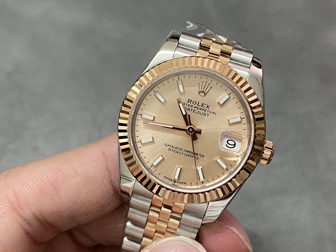 Rolex Datejust 31mm Stainless Steel and Rose Gold m278271 0010 Rose Index Jubilee ladies watch