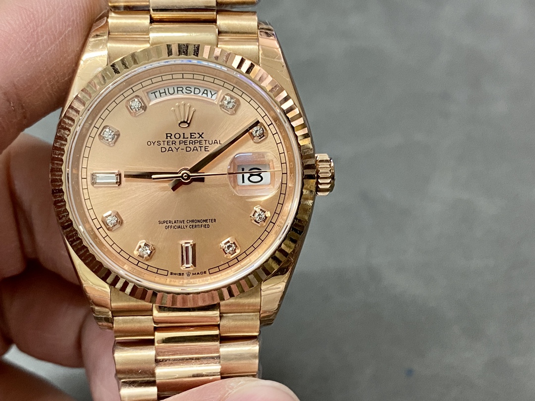 Rolex Day-Date m128235 0009 Everose Gold Pink Rose Dial 36MM Unisex Replica Watch