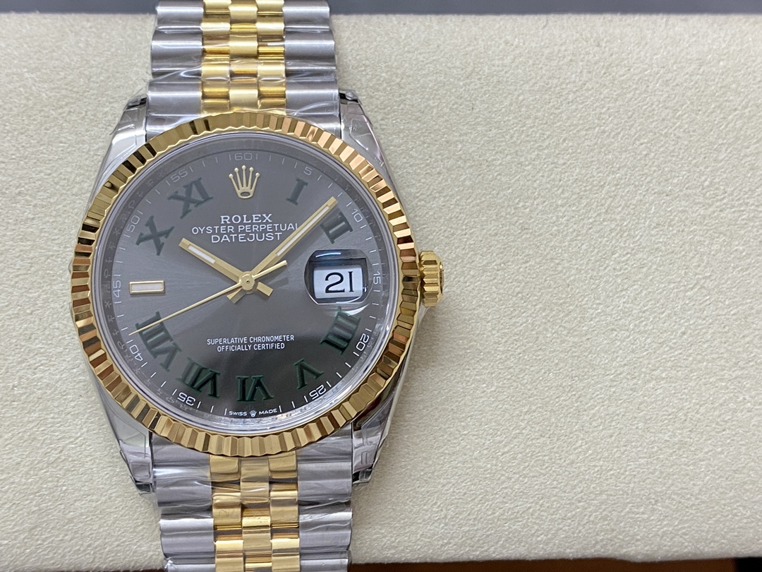 Rolex Datejust Two-Tone Steel Yellow Gold Fluted Bezel m126233 0035 36mm Unisex Replica Watch