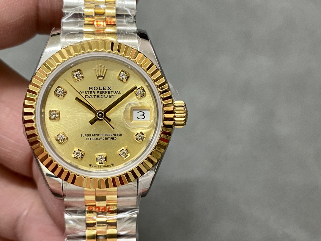 Rolex Datejust 28mm Stainless Steel and Yellow Gold m279173 0011 Women's Watch