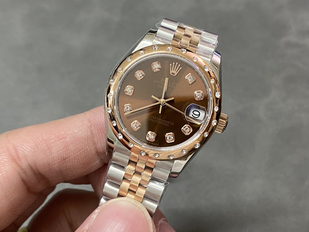 Rolex Datejust 31 Stainless Steel and Rose Gold Chocolate Diamond Dial m278341rbr 0028