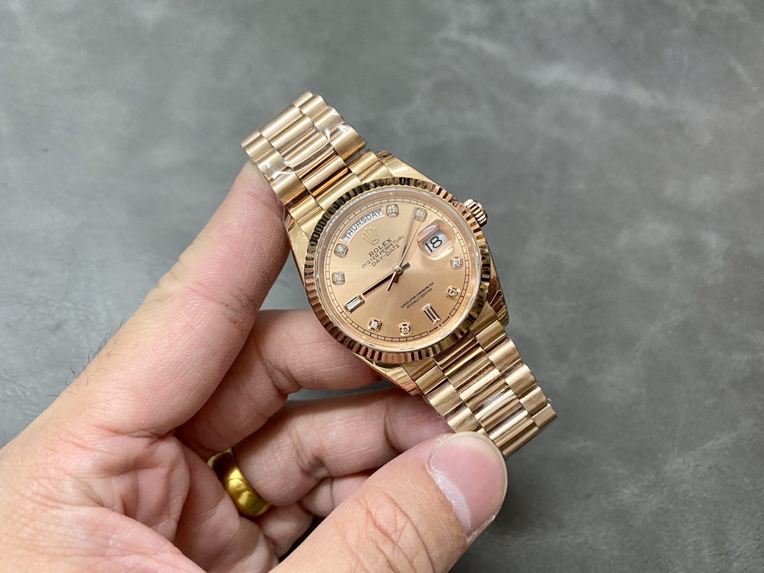 Rolex Day-Date m128235 0009 Everose Gold Pink Rose Dial 36MM Unisex Replica Watch