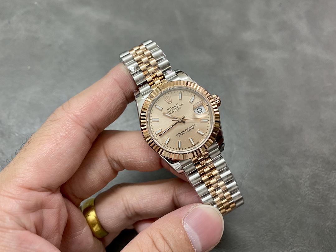 Rolex Datejust 31mm Stainless Steel and Rose Gold m278271 0010 Rose Index Jubilee ladies watch