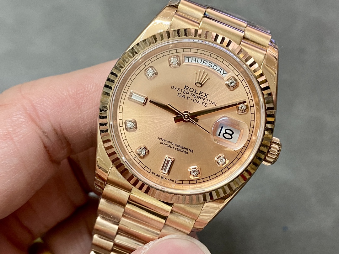 Rolex Day-Date m128235 0009 Everose Gold Pink Rose Dial 36MM Unisex Replica Watch
