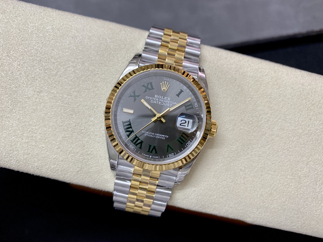 Rolex Datejust Two-Tone Steel Yellow Gold Fluted Bezel m126233 0035 36mm Unisex Replica Watch