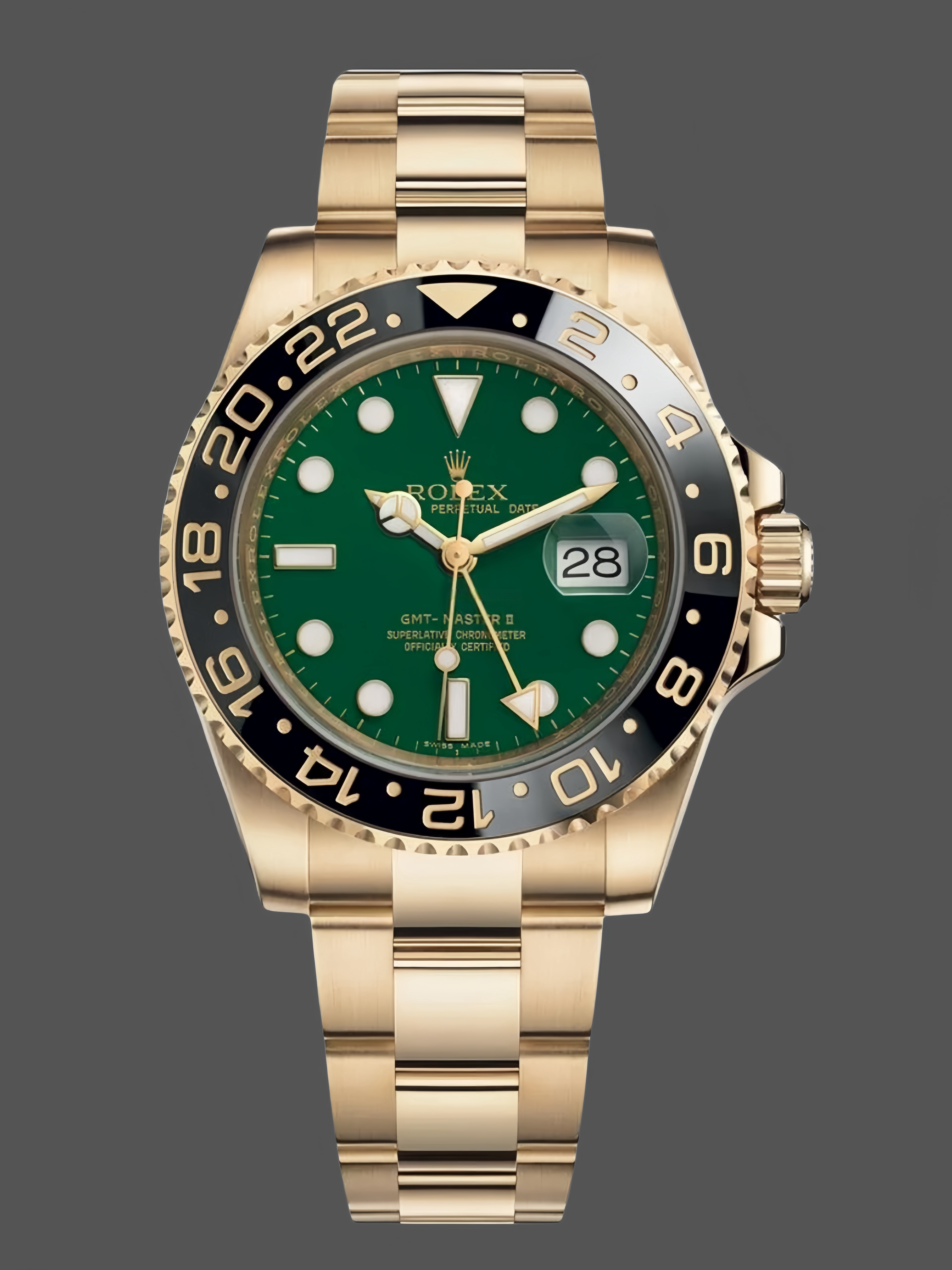 Rolex GMT Master II 116718LN Oyster Bracelet Green Dial 40mm Mens Replica Watch
