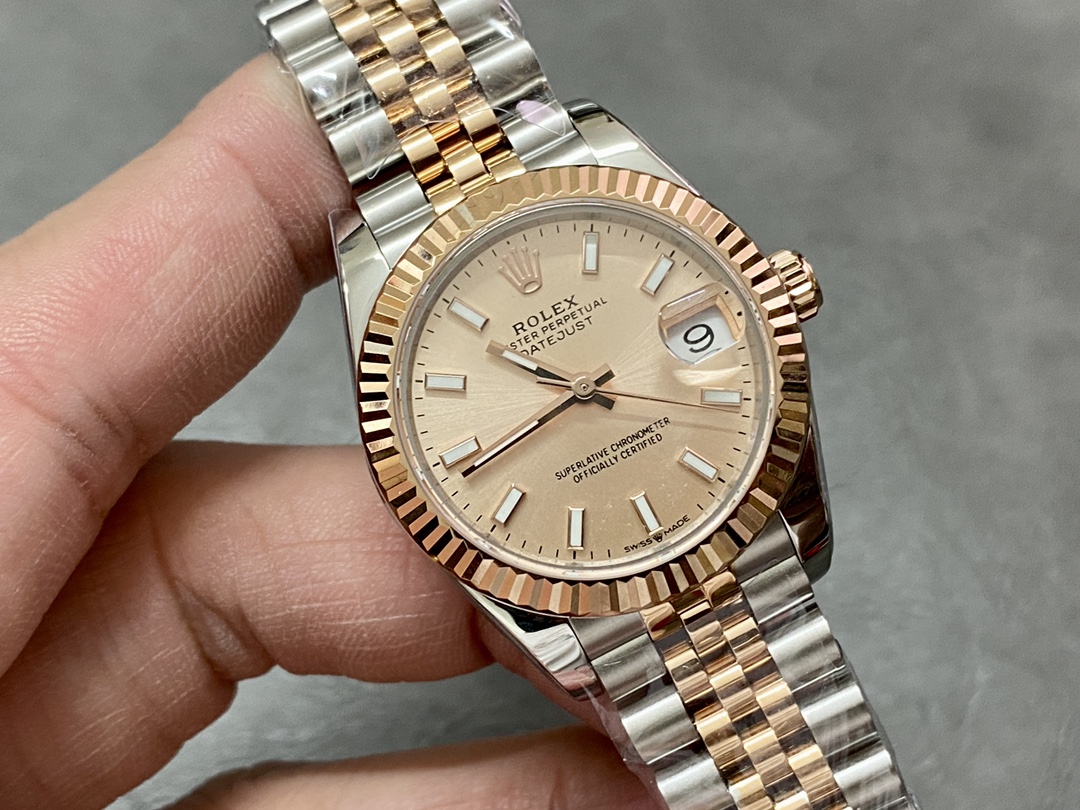 Rolex Datejust 31mm Stainless Steel and Rose Gold m278271 0010 Rose Index Jubilee ladies watch