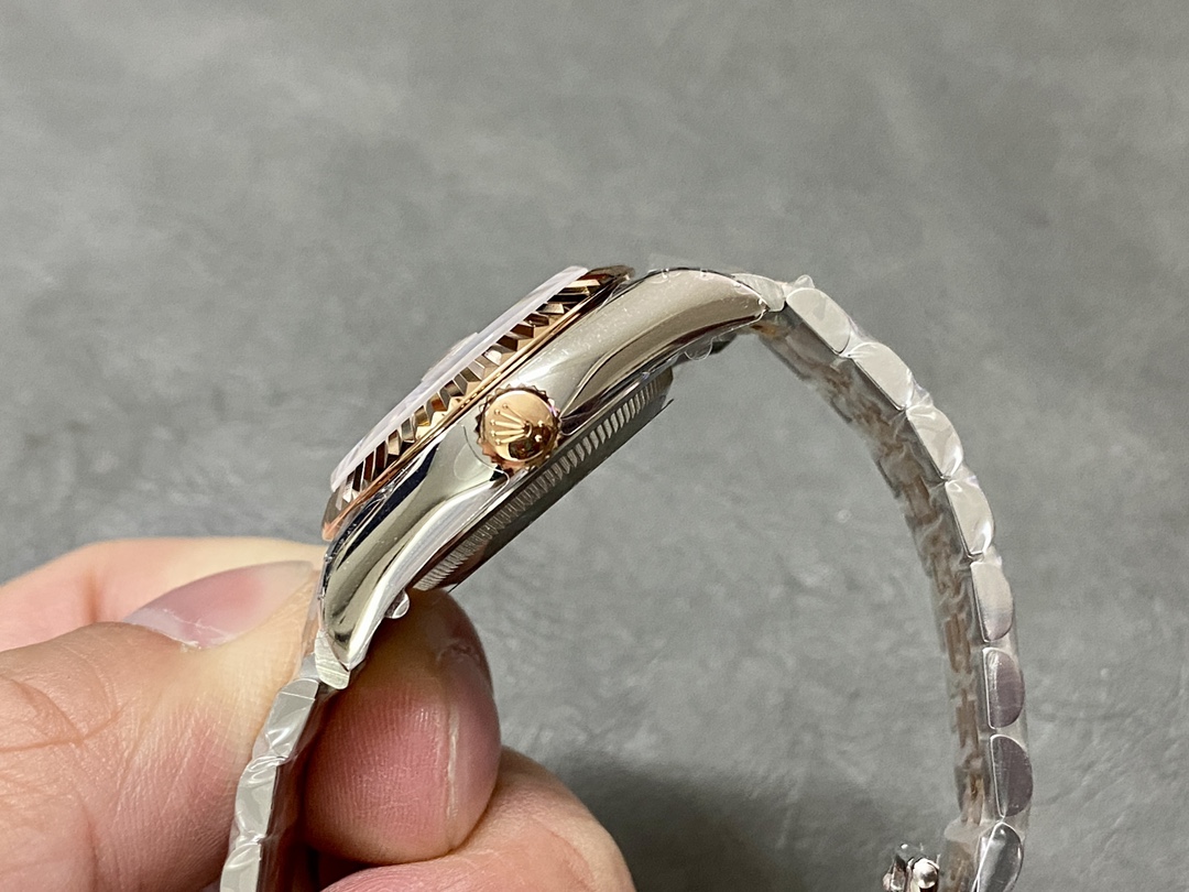 Rolex Datejust 28 Stainless Steel and Everose Gold 279171 0023 Rose Index Jubilee Lady Watch