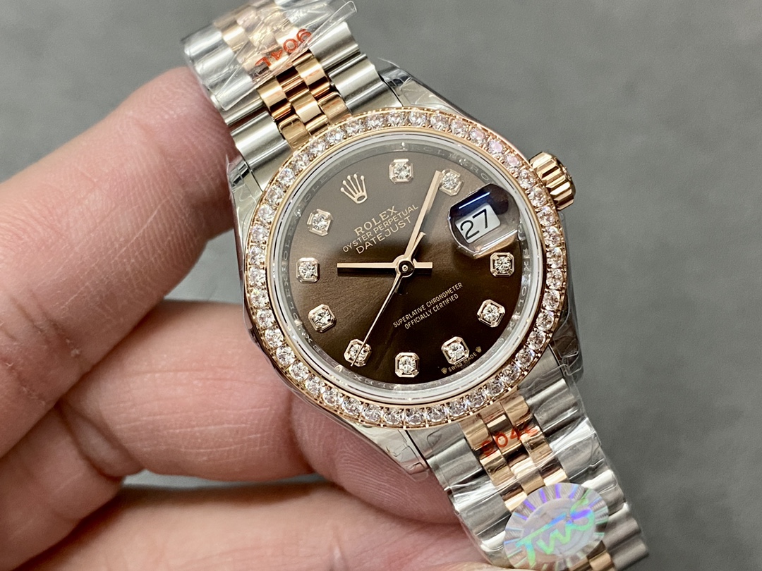 Rolex Datejust 28 Chocolate Diamond Dial m279135rbr 0018 Women's Watch