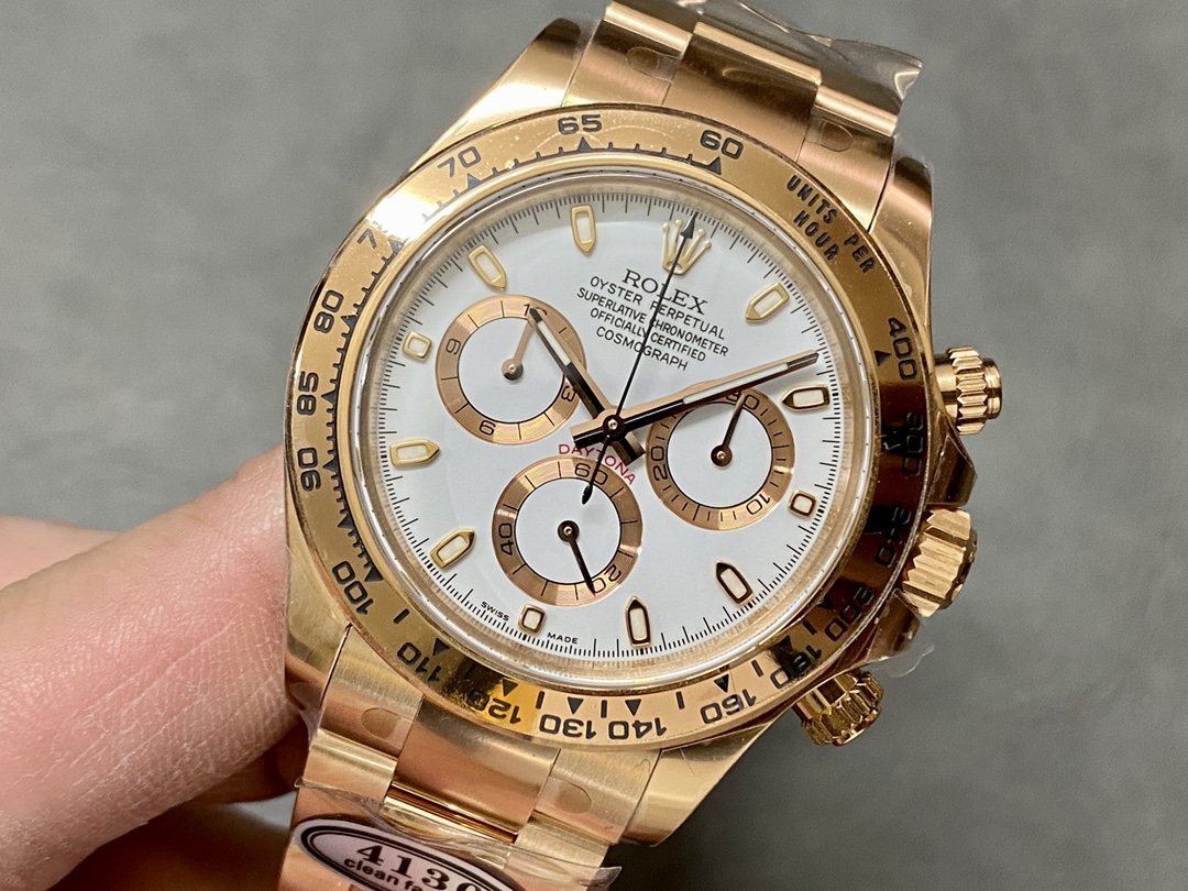 Rolex Daytona 126508 18K Rose Gold White Dial Men's Watch