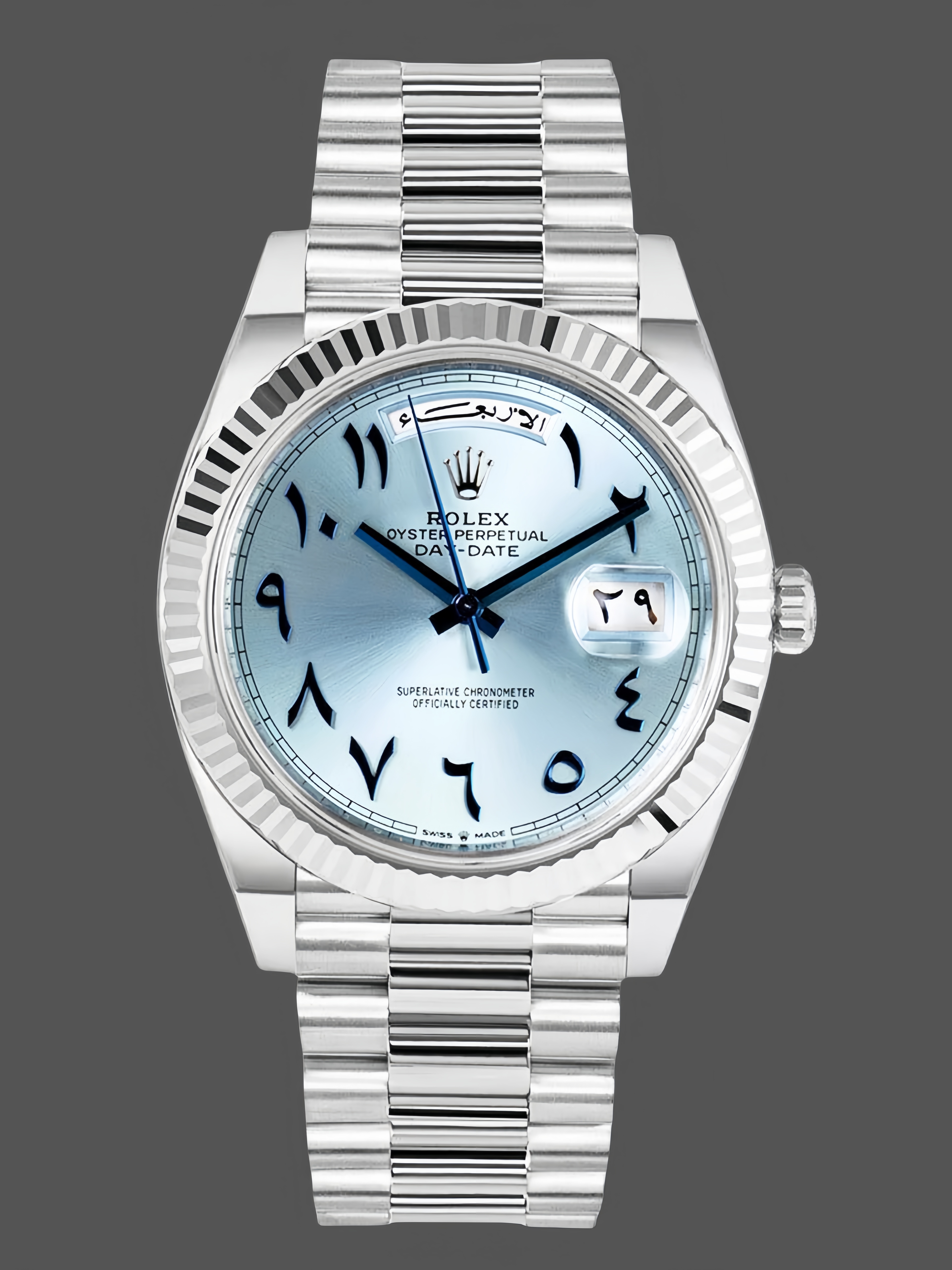 Rolex Day Date 40 228236 Platinum Ice Blue Dial Men's Watch