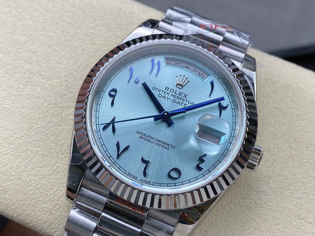 Rolex Day Date 40 228236 Platinum Ice Blue Dial Men's Watch