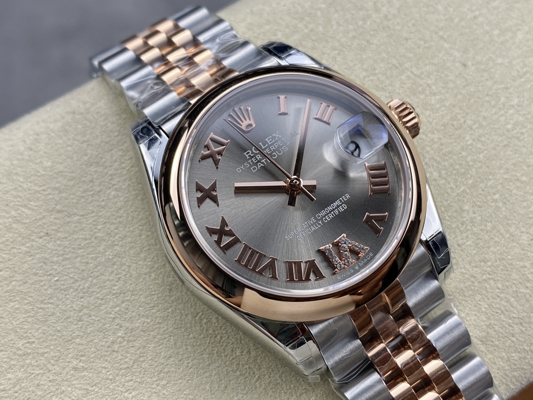 Rolex Datejust 31mm Stainless Steel and Rose Gold m278241 0030 Rhodium Roman VI Jubilee