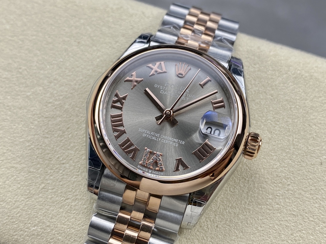 Rolex Datejust 31mm Stainless Steel and Rose Gold m278241 0030 Rhodium Roman VI Jubilee