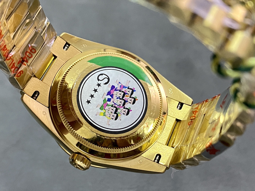 Rolex Day-Date 128348RBR Turquoise Diamond Dial Yellow Gold 36MM Unisex Replica Watch