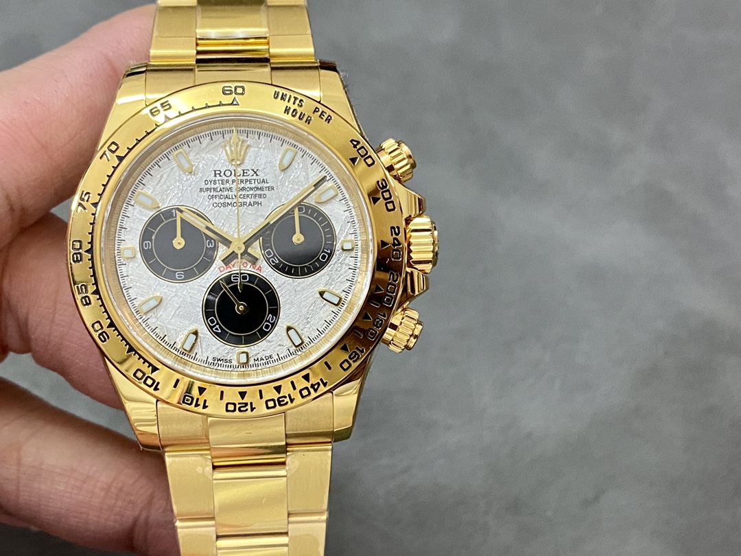Rolex Daytona 116508 Yellow Gold Meteorite Grey Dial 40MM Mens Replica Watch